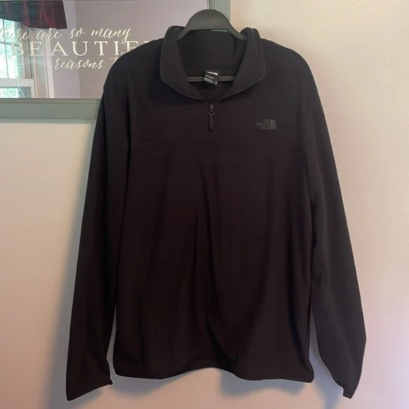 The North Face Men’s black fleece 1/4 zip size XL - Picture 2 of 9